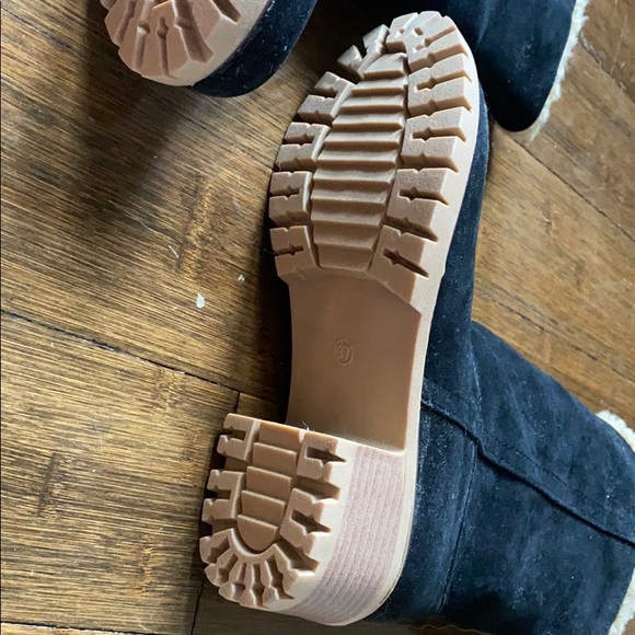 NWOT black shearling heel booties - Picture 3 of 4